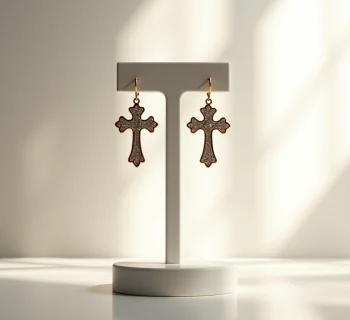 boucles d'oreilles croix