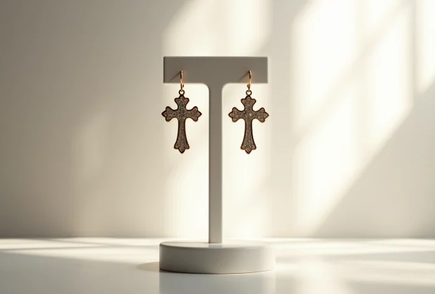boucles d'oreilles croix