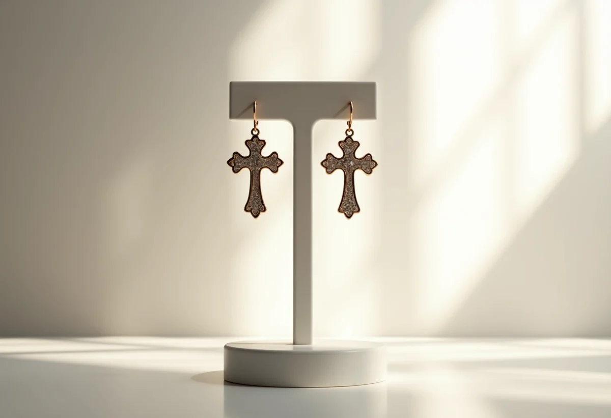 boucles d'oreilles croix