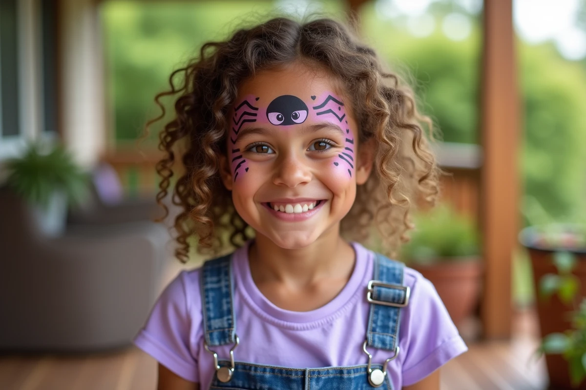 Jeune fille fiere montrant son maquillage d